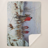 狩猟の帰り道 狩人と猟犬たち シェルパブランケット (正面)