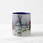 狩猟の帰り道 狩人と猟犬たち マグカップ (中央)