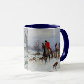 狩猟の帰り道 狩人と猟犬たち マグカップ (正面右)