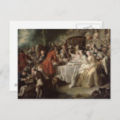 『狩猟の昼食』(The Hunt Lunch) より、食事中の人々の詳細、1737 ポストカード (正面/裏面)