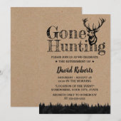 狩猟の素朴なクラフト退職パーティー 招待状 (正面/裏面)