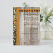 狩猟は終了 カモ柄の結婚前お披露目パーティー招待状 招待状 (スタンド正面)