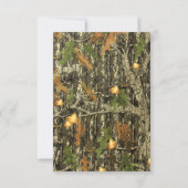 狩猟は終了 カモ柄の結婚前お披露目パーティー招待状 招待状 (裏面)