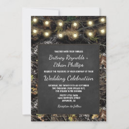 狩猟カモflage 黒板スタイルのラスティックウェディング招待状 招待状