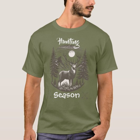 狩猟シーズン 自然 Tシャツ (正面)