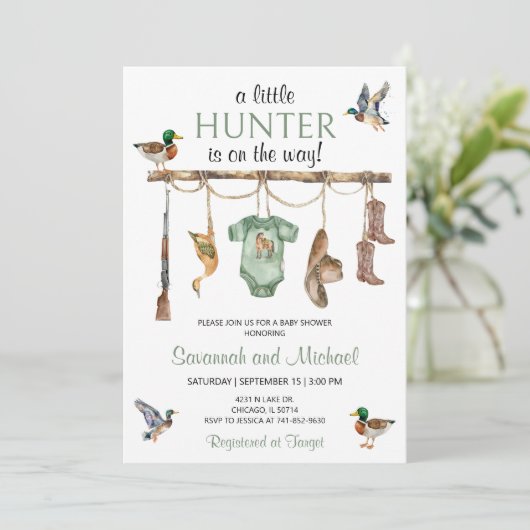 狩猟ベイビーシャワーパーティー 招待状 (スタンド正面)