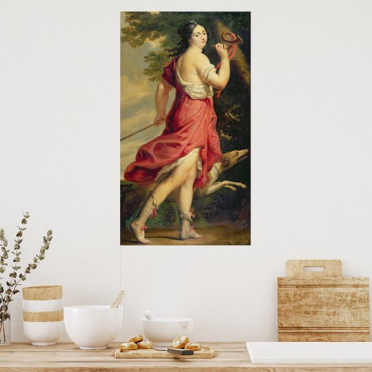 狩猟女神ダイアナとしてのモンテスパン夫人 ポスター (キッチン)