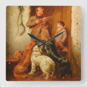 狩猟少年Arthur Fitzwilliam Tait 1876 スクエア壁時計 (正面)