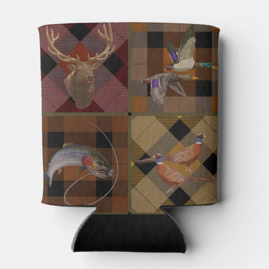 狩猟柄の野生動物パターン 缶クーラー (裏面)