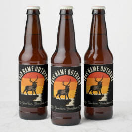 狩猟用カスタムネーム アウトドア用品 鹿 イノシシ 原野 キャンプ ビールラベル