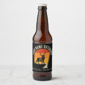 狩猟用カスタムネーム アウトドア用品 鹿 イノシシ 原野 キャンプ ビールラベル (正面)