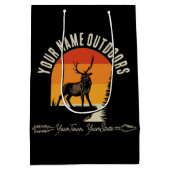 狩猟用カスタムネーム アウトドア用品 鹿 イノシシ 原野 キャンプ ミディアムペーパーバッグ (裏面)