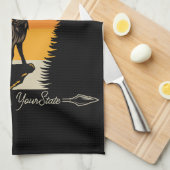 狩猟用 ネーム アウトドアーズ 鹿 イノシシ 荒野 キャンプ キッチンタオル (四つ折り)