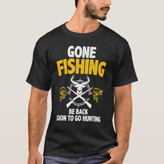 狩猟+釣りへ戻るのはもうすぐ 釣り Tシャツ (正面)