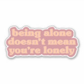 独りであること – 一人暮前向きらしのメッセージ シール (正面)