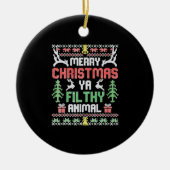 独り家庭の映画メリークリスマスフィティ セラミックオーナメント (正面)