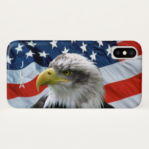 独り言のハゲとアメリカ国旗 iPhone X ケース