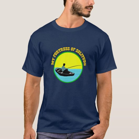 独り魚釣り船の要塞 Tシャツ (正面)