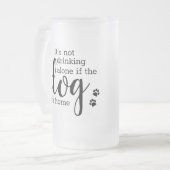 独パーソナライズされたりで飲まないもし犬が居る フロストグラスビールジョッキ (正面左)