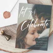 独創的な書道: フォトウェディングを祝おう 招待状