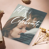 独創的な書道: フォトウェディングを祝おう 招待状