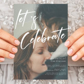 独創的な書道: フォトウェディングを祝おう 招待状