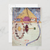 「独創的な知識の本」から水ポンプ ポストカード (正面/裏面)