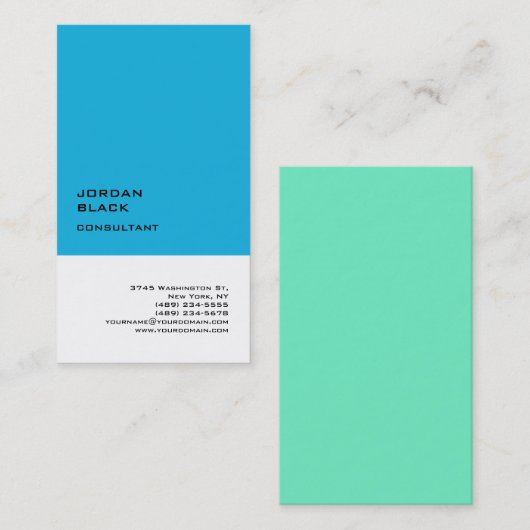 独占的スペシャルブルーユニークホワイト 名刺 (正面/裏面)