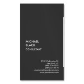 独占的ブラックモダンミニマユニークリスト マグネット名刺 (正面縦)