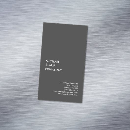 独占的ブラックモダンミニマユニークリスト マグネット名刺 (インサイチュ)