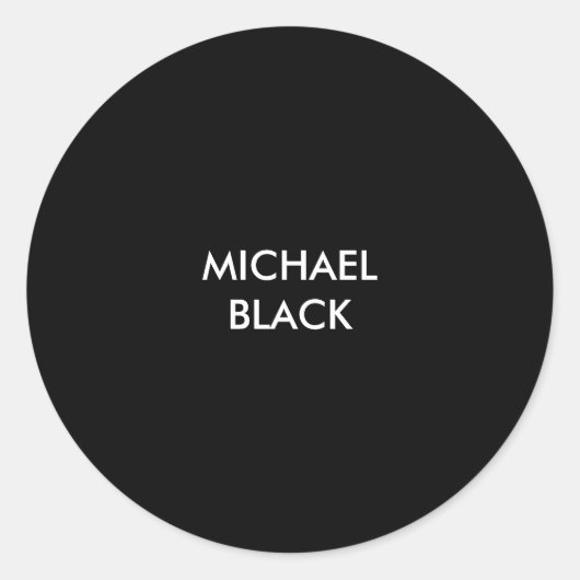 独占的ブラックモダンミニマユニークリスト ラウンドシール (正面)