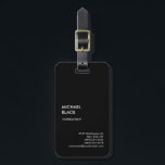 独占的ブラックモダンミニマユニークリスト ラゲッジタグ<br><div class="desc">ツールを使用するフォント、色、背景を簡単で簡単に変更できる。</div>