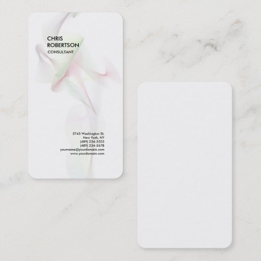 独占的ホワイトミニマモダンリスト抽象芸術 名刺 (正面/裏面)