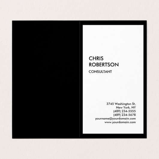 独占的特殊黒縁ど白モダンユニーク 名刺 (外部フラット)