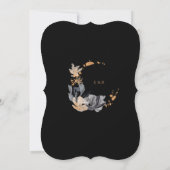 独占的金ゴールドとブラックフローラ結婚式招待状 (裏面)