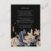 独占的金ゴールドと黒のフローラ結婚の情報カード エンクロージャーカード (正面)