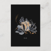 独占的金ゴールドと黒のフローラ結婚の情報カード エンクロージャーカード (裏面)