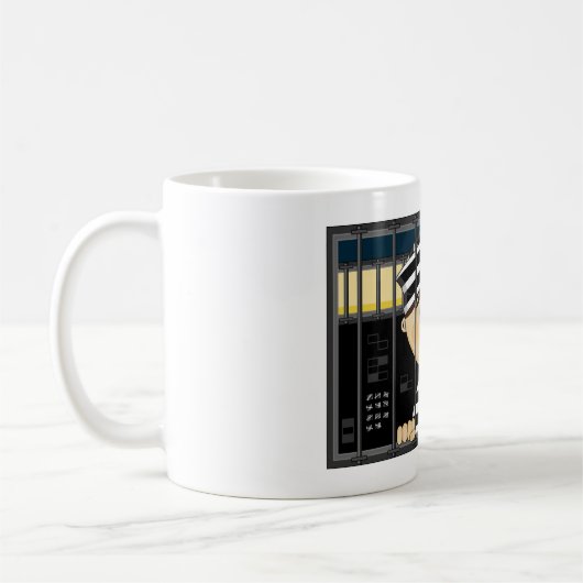 独房の漫画の囚人 コーヒーマグカップ (左)