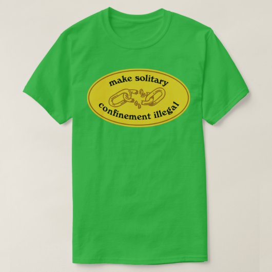独房監禁を違法にする Tシャツ (デザイン正面)