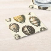 独特に定形貝殻 スクエアペーパーコースター (アングル)