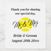 独特のテニステーマウェディングパーティワインラベル ワインラベル (シングルラベル)