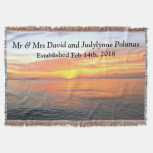 独特のパーソナライズされた日の出結婚の毛布 スローブランケット