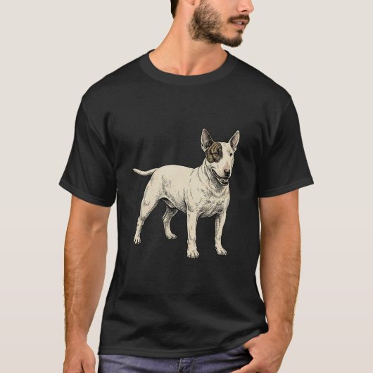 独特のブルテリア：ホワイトキャバリア Tシャツ (正面)
