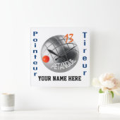 独特のペタモダンンクデザインの個人化 スクエア壁時計 (ホーム)