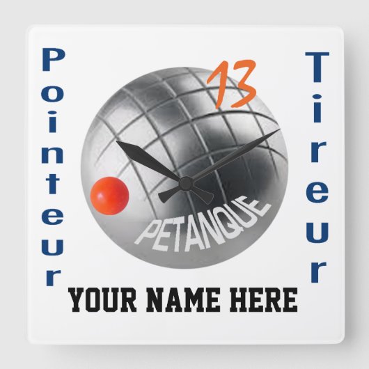 独特のペタモダンンクデザインの個人化 スクエア壁時計 (正面)