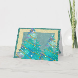 独特の光沢のある愛らしいクリスマスカード シーズンカード