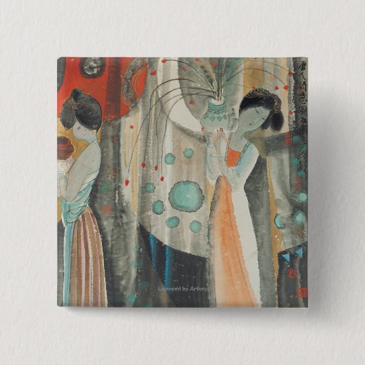 独特の味の女性 缶バッジ (正面)