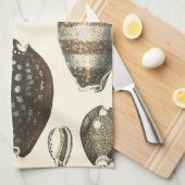 独特の形をした貝殻 キッチンタオル (四つ折り)