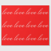 独特の書道 赤 白 愛 結婚式 ラッピングペーパー (フラット)