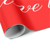 独特の書道 赤 白 愛 結婚式 ラッピングペーパー (ロールコーナー)